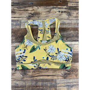 Zyia Active Sports Bra Floral Racerback Floral Reflective Light N Tight Medium